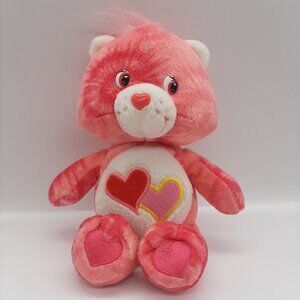 2003 Care Bears Love-A-Lot Bear Plush 8" Pink Tie-Dye